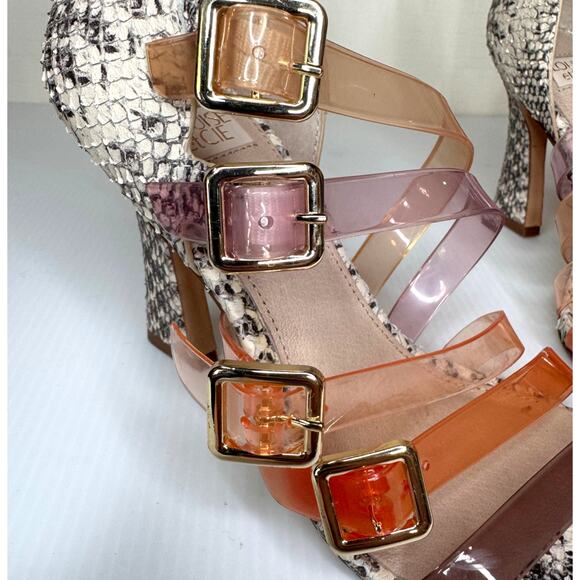 LOUISE ET CIE Isoldah Heels Size 6 Leather Strappy Buckle Leather‎ Caged Pump - Picture 7 of 11